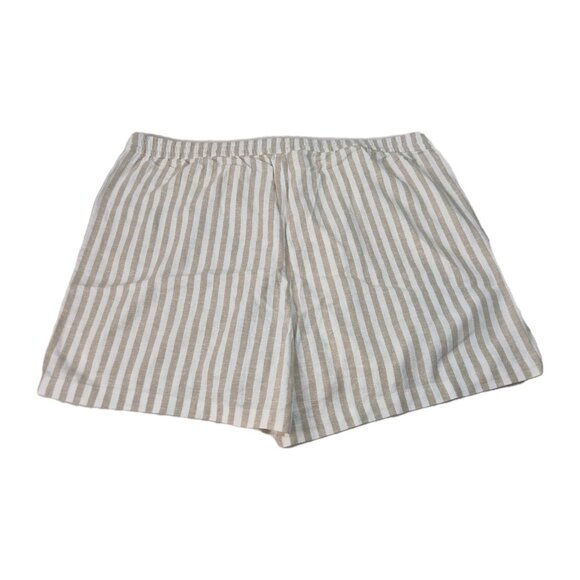 J.Crew Women's Striped linen-blend drawstring Shorts Size XXL Tan White (54) - Picture 2 of 13